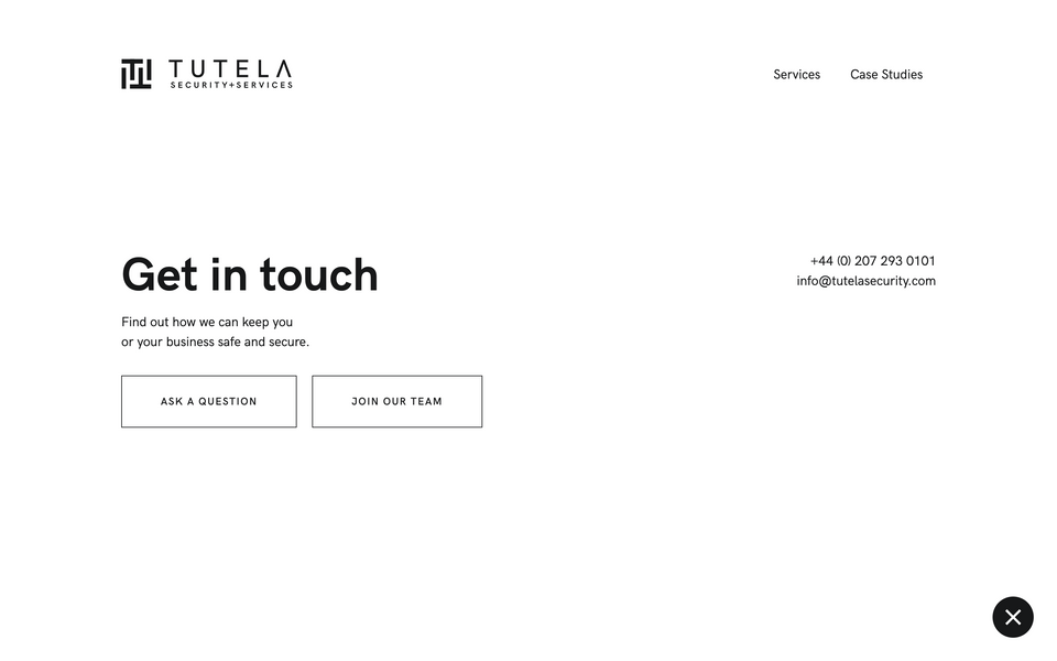 Tutela Security Website from London